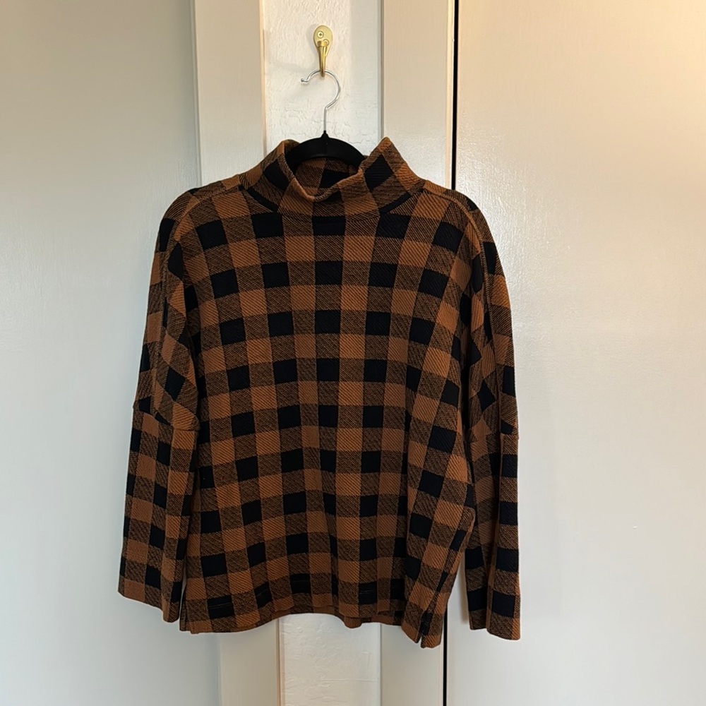 Madewell Plaid Turtleneck Sweater Size S
